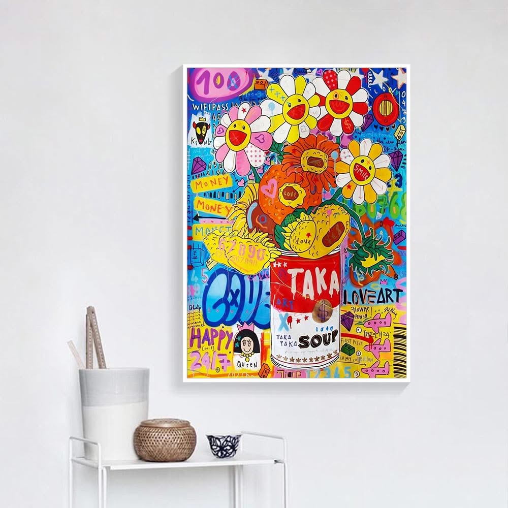 Banksy Soup Canvas Wall Art - Modern Urban Street Art Print-ChandeliersDecor.com