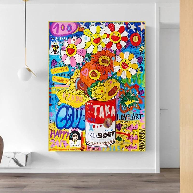Banksy Soup Canvas Wall Art - Modern Urban Street Art Print-ChandeliersDecor.com