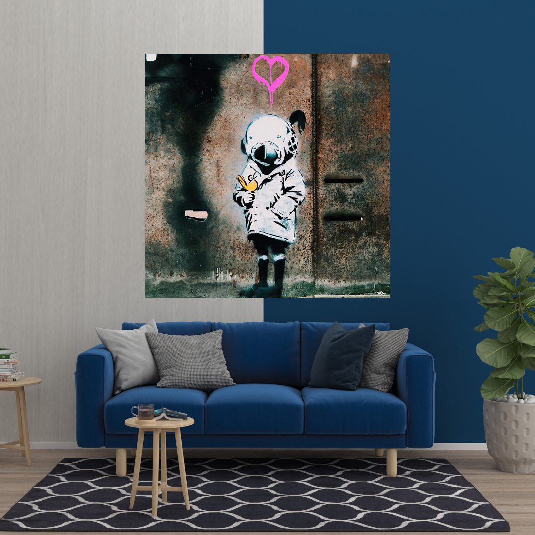 ChandeliersDecor.com-Banksy Wall Poster-Banksy Space Girl and Bird Wall Art - Captivating Design