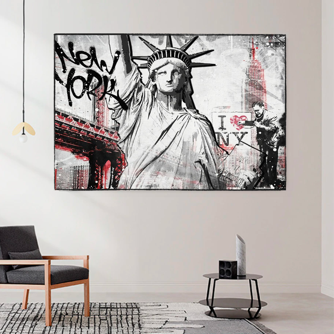 Banksy Statue of Liberty New York Canvas Wall Art-ChandeliersDecor.com