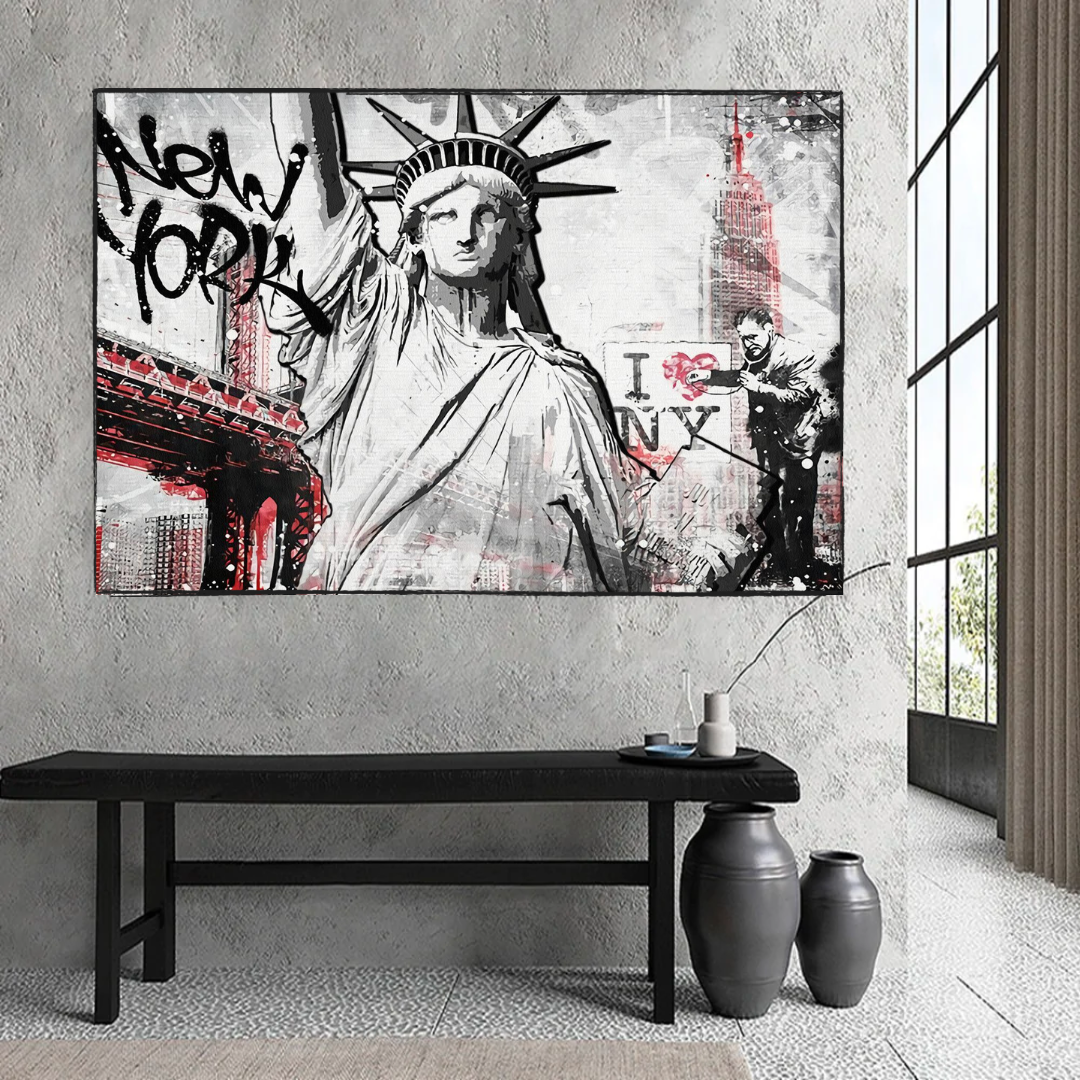Banksy Statue of Liberty New York Canvas Wall Art-ChandeliersDecor.com