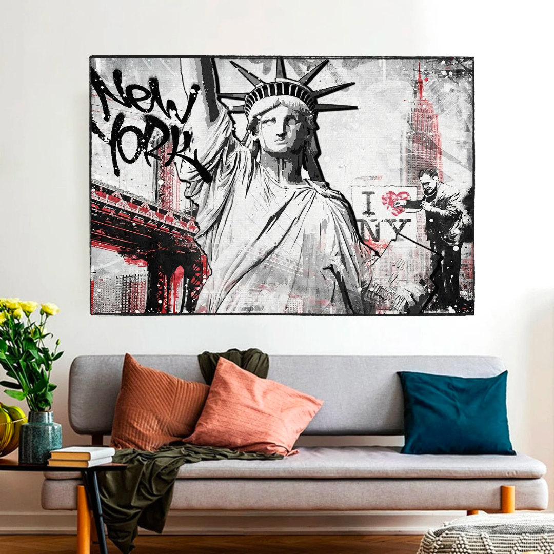 Banksy Statue of Liberty New York Canvas Wall Art-ChandeliersDecor.com