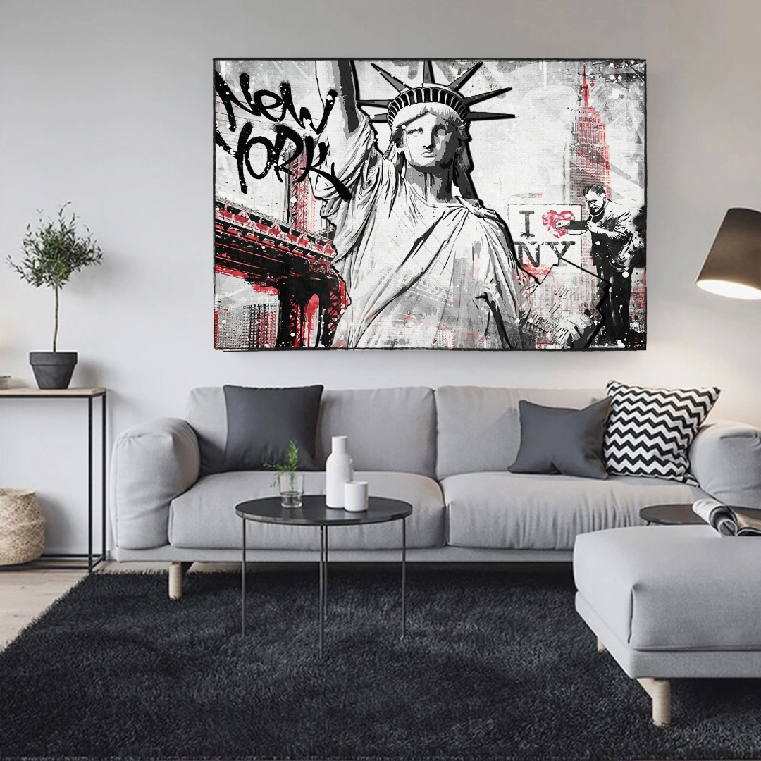 Banksy Statue of Liberty New York Canvas Wall Art-ChandeliersDecor.com