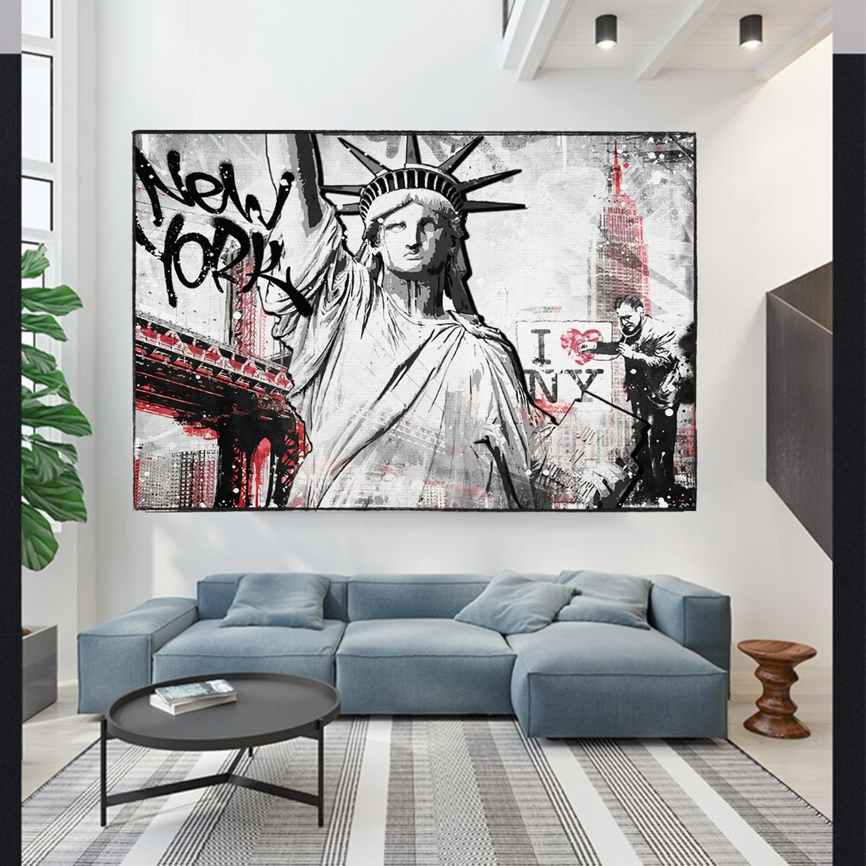Banksy Statue of Liberty New York Canvas Wall Art-ChandeliersDecor.com