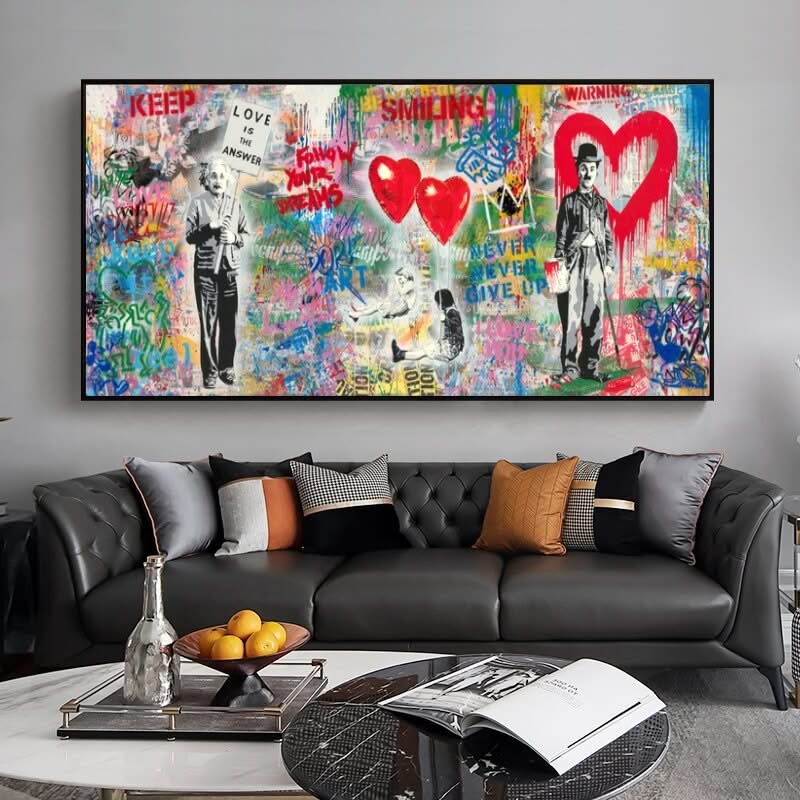 Banksy Wall Art Print Follow Your Dreams Keep Smiling - Home Decor-ChandeliersDecor.com