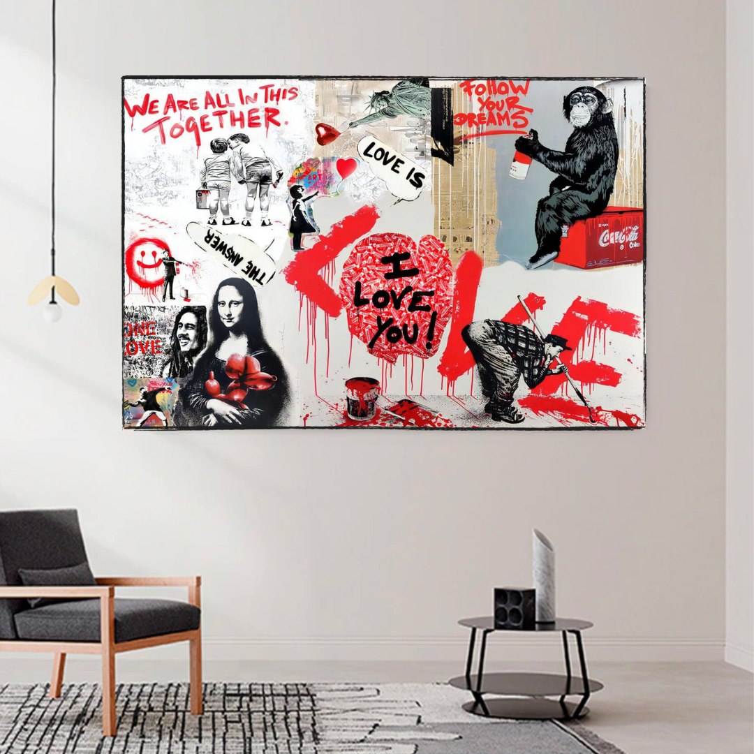 Banksy We are all in this Together Canvas Wall Art-ChandeliersDecor.com