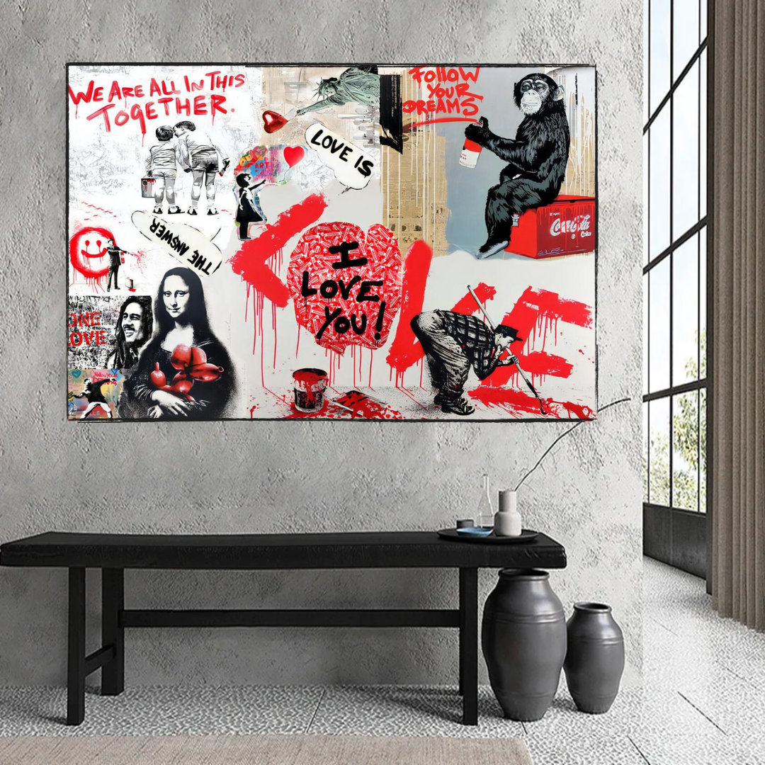 Banksy We are all in this Together Canvas Wall Art-ChandeliersDecor.com