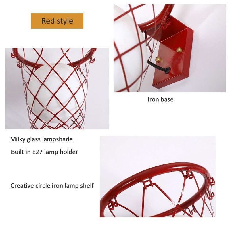 ChandeliersDecor.com-Kids Room Nursery Lighting-Basket Ball Kids Wall Light - Brighten Up Their Space