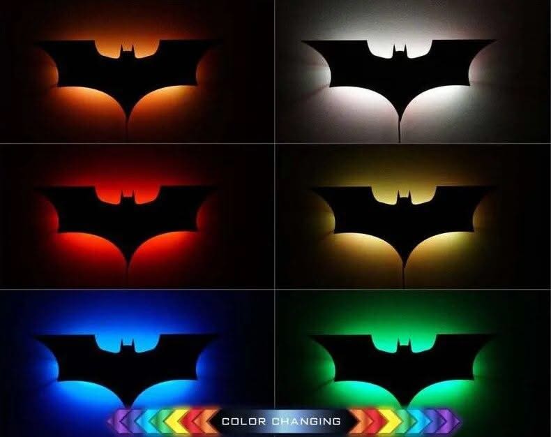 ChandeliersDecor.com-Kids Room Nursery Lighting-Batman Cool LED Wall Light with Wireless Remote