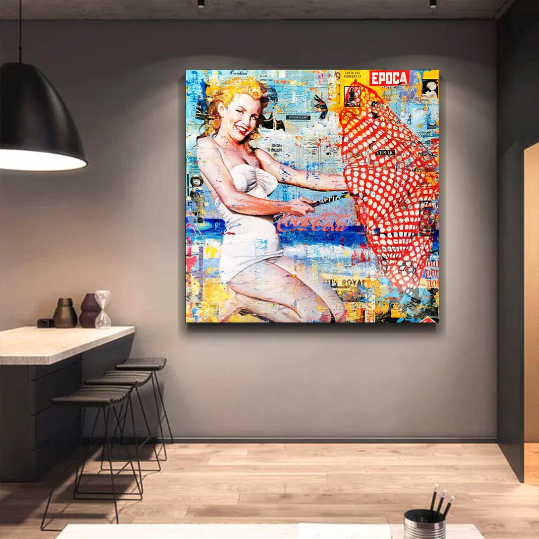 ChandeliersDecor.com-Wall Posters-Beach Lovers: Marilyn Poster Unmatched Beach Vibes