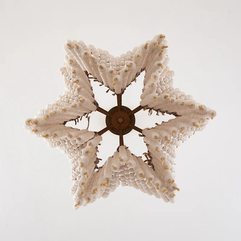 ChandeliersDecor.com-Chandeliers-Beaded Wooden Fringe Antique Chandelier