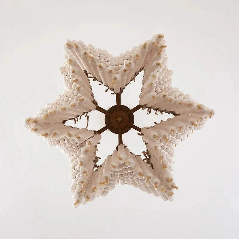 Beaded Wooden Fringe Antique Chandelier-ChandeliersDecor.com