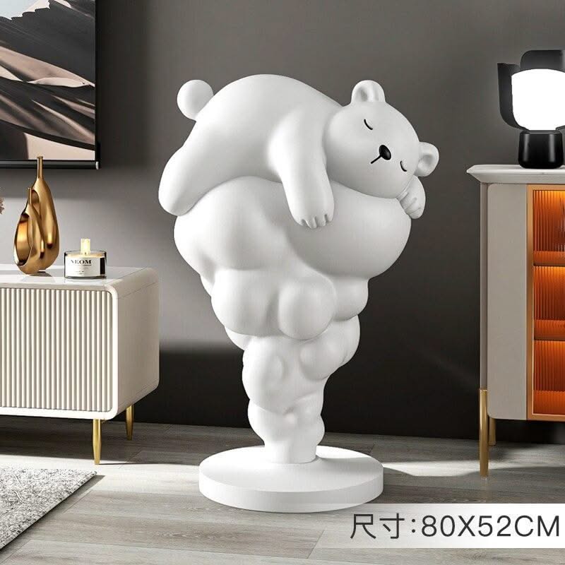 ChandeliersDecor.com-Sculptures & Statues-Bear on Clouds Statue Ornament