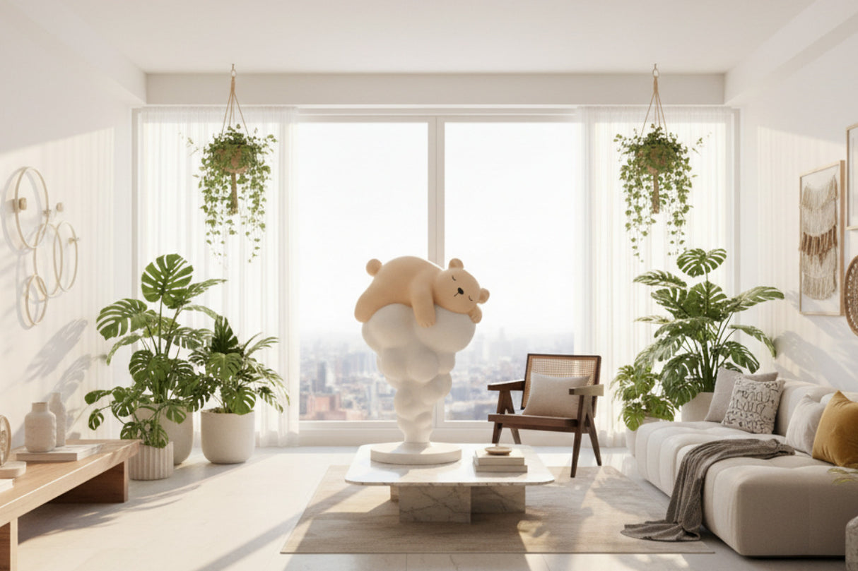 ChandeliersDecor.com-Sculptures & Statues-Bear on Clouds Statue Ornament