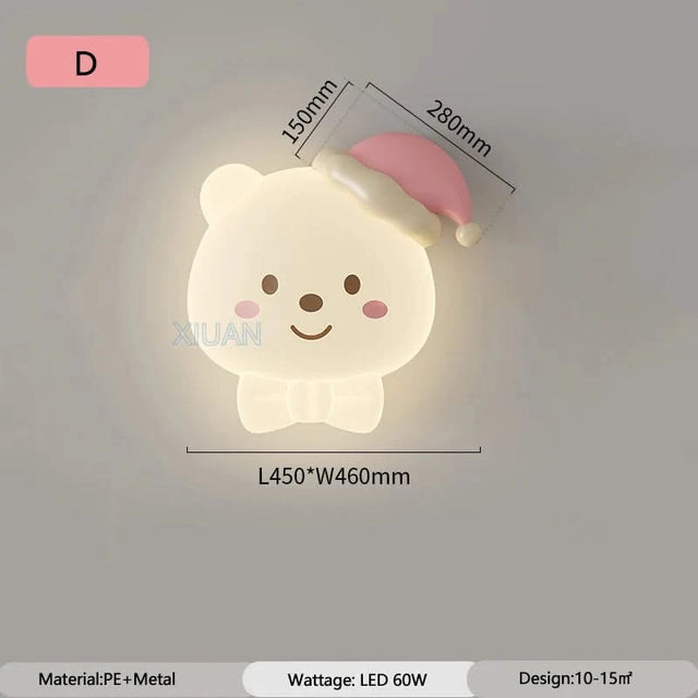 Bear Sleeping in Moon Cap Ceiling Light for Kids Room-ChandeliersDecor.com