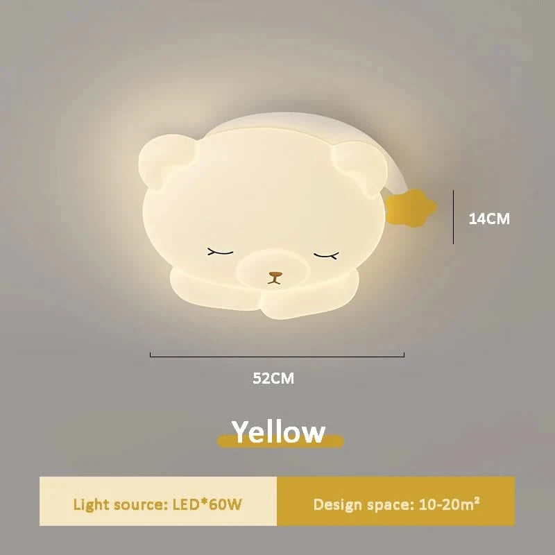 ChandeliersDecor.com-Kids Room Nursery Lighting-Bear Sleeping in Moon Cap Ceiling Light for Kids Room