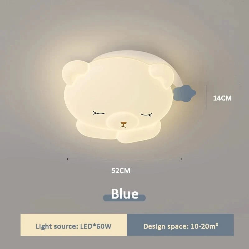 ChandeliersDecor.com-Kids Room Nursery Lighting-Bear Sleeping in Moon Cap Ceiling Light for Kids Room