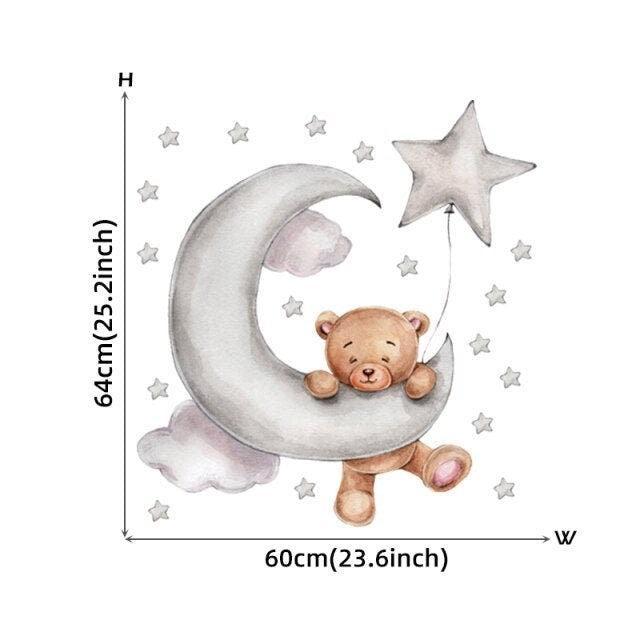 ChandeliersDecor.com-Home Decor Decals-Bear Wall Stickers for Baby Boys Room Kids Gifts