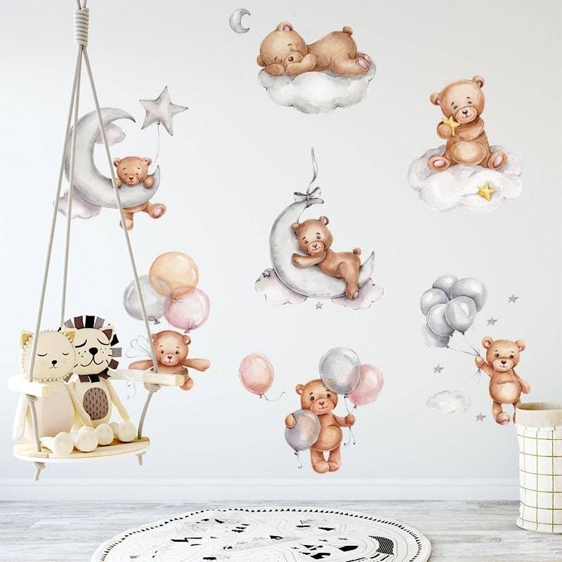 ChandeliersDecor.com-Home Decor Decals-Bear Wall Stickers for Baby Boys Room Kids Gifts