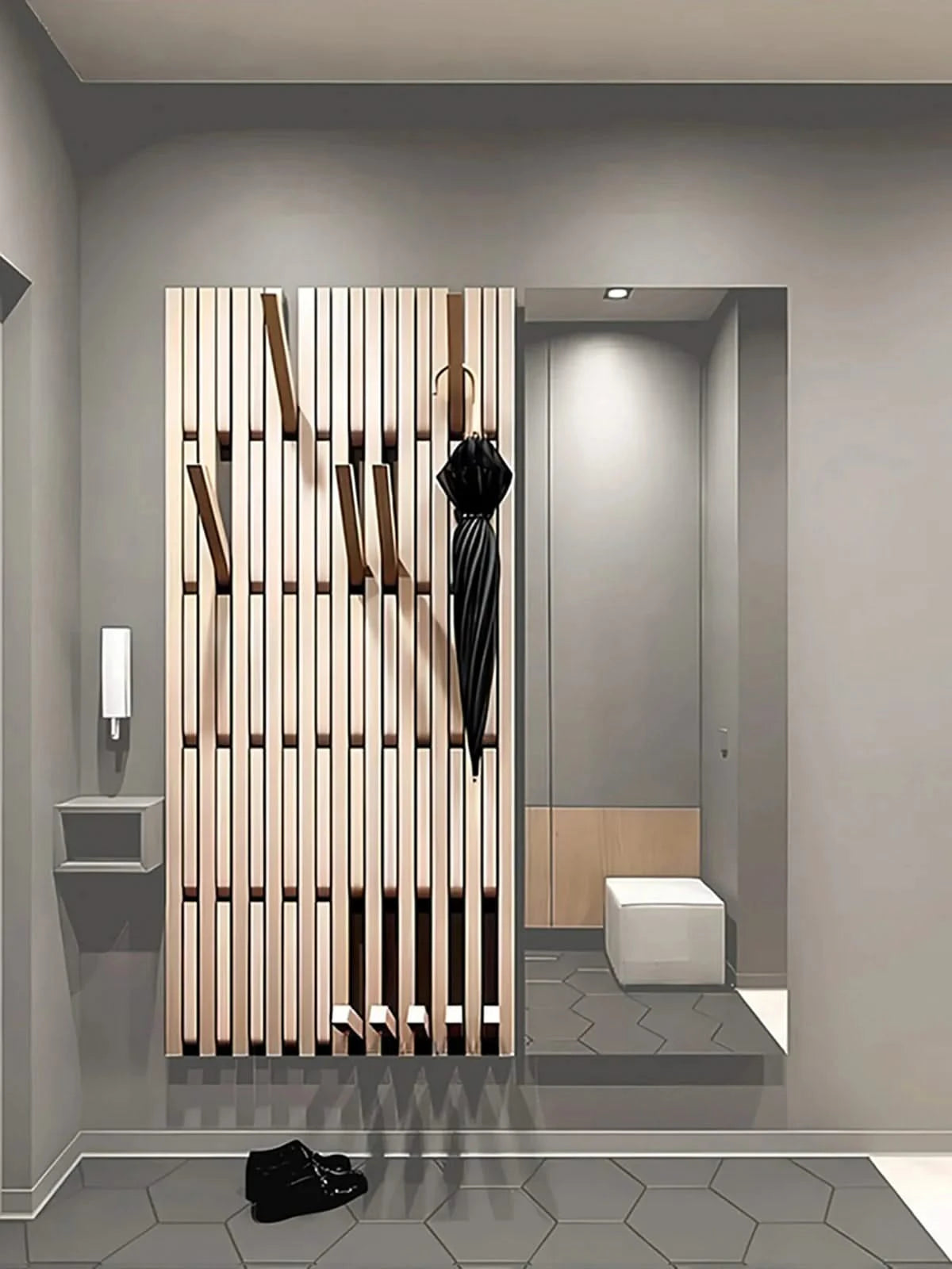 Beech Wood Piano Wall Hanging Coats Organiser-ChandeliersDecor.com