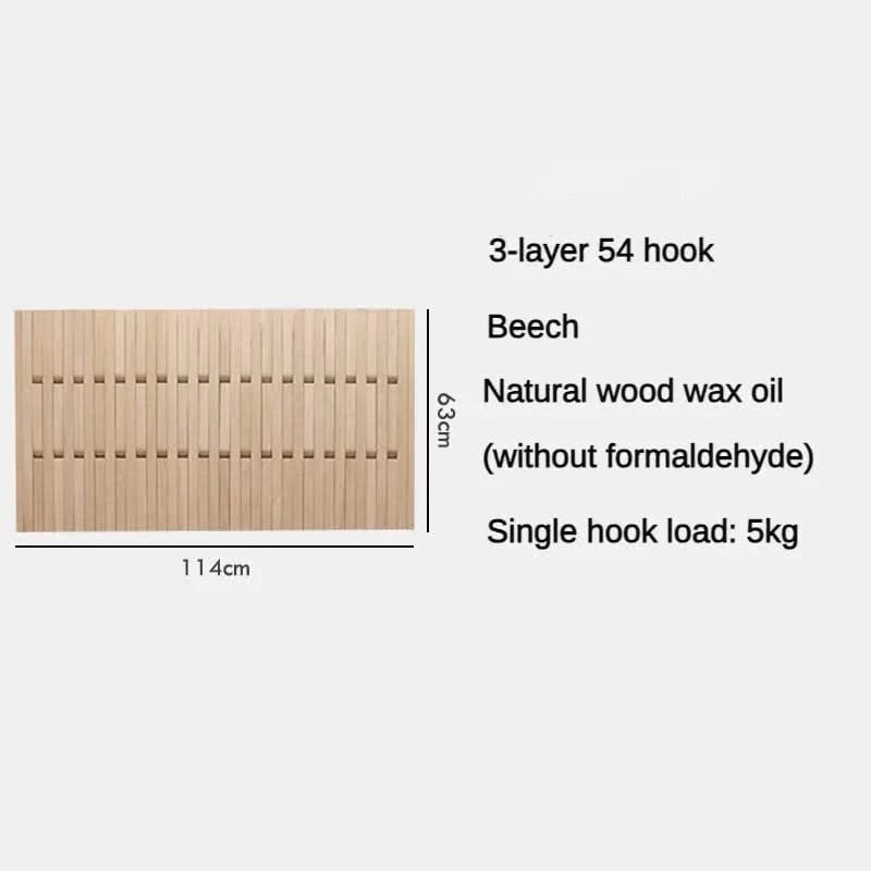 Beech Wood Piano Wall Hanging Coats Organiser-ChandeliersDecor.com