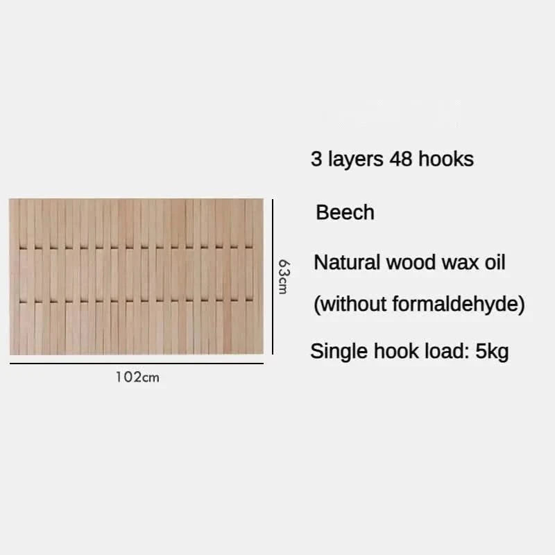 Beech Wood Piano Wall Hanging Coats Organiser-ChandeliersDecor.com