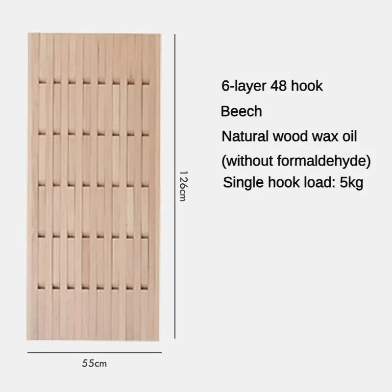 ChandeliersDecor.com-Drying Racks & Hangers-Beech Wood Piano Wall Hanging Coats Organiser
