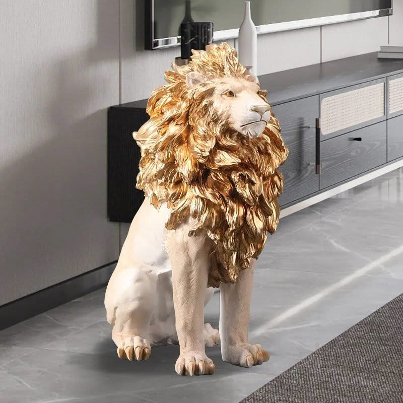 Big Lion Statue Art Big Sculpture-ChandeliersDecor.com