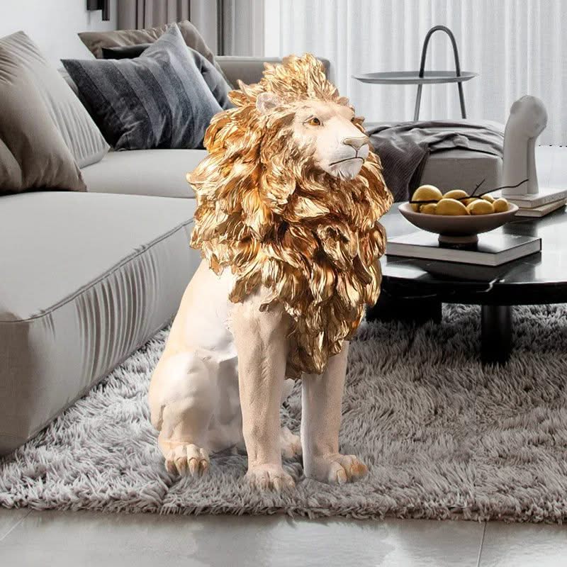 Big Lion Statue Art Big Sculpture-ChandeliersDecor.com