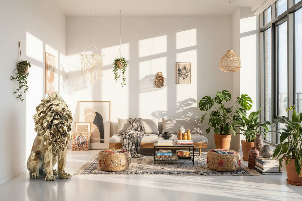 Big Lion Statue Art Big Sculpture-ChandeliersDecor.com