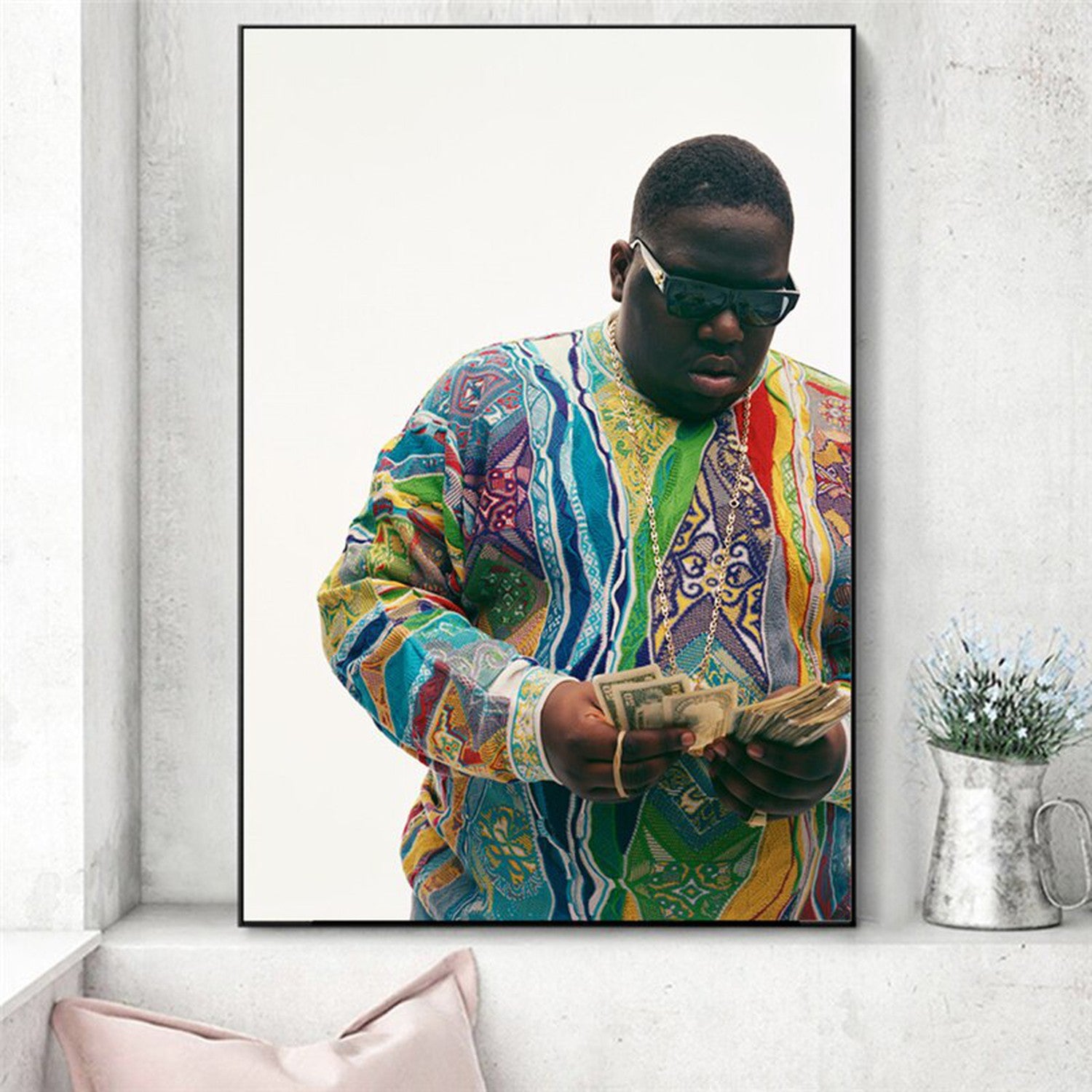 ChandeliersDecor.com-Musicians Wall Art-Biggie Smalls Rapper Canvas Wall Art: Love for Hip-Hop