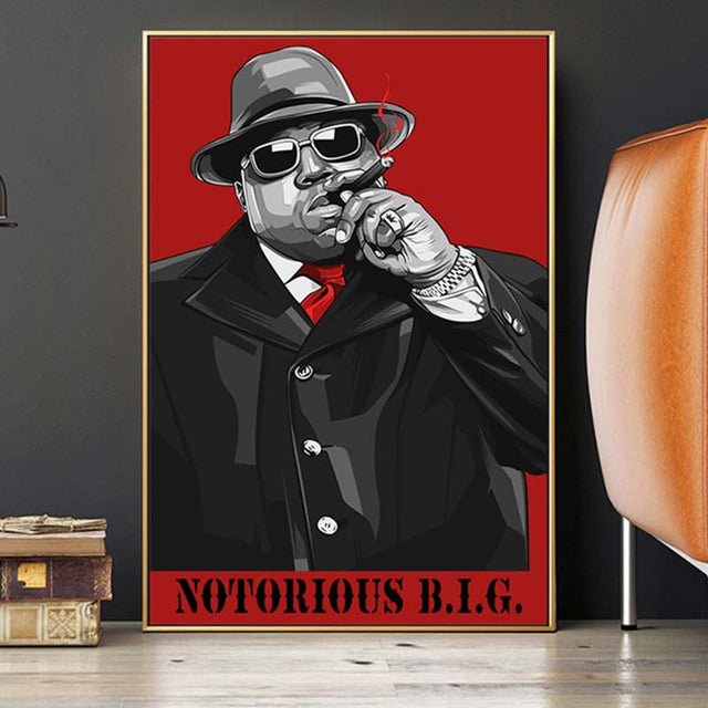 ChandeliersDecor.com-Musicians Wall Art-Biggie Smalls Rapper Canvas Wall Art - The Notorious B.I.G.