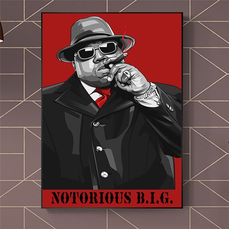 ChandeliersDecor.com-Musicians Wall Art-Biggie Smalls Rapper Canvas Wall Art - The Notorious B.I.G.