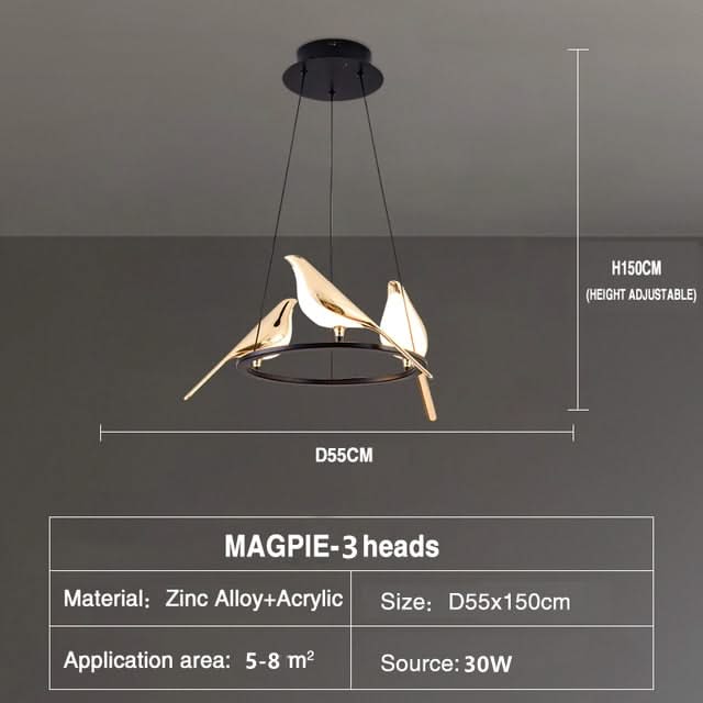 Bird Shaped Acrylic Chandelier: Elegant Lighting Solution-ChandeliersDecor.com