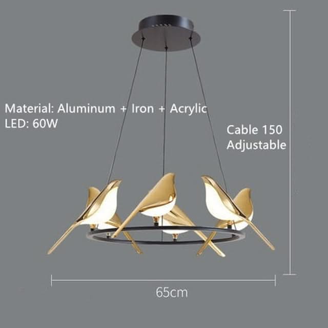 Bird Shaped Acrylic Chandelier: Elegant Lighting Solution-ChandeliersDecor.com