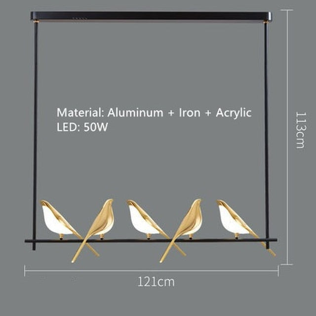 ChandeliersDecor.com-Kitchen Island-Bird Shaped Acrylic Chandelier: Elegant Lighting Solution