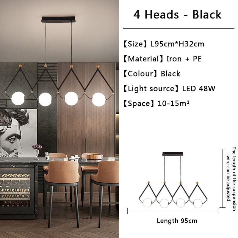 ChandeliersDecor.com-Kitchen Island-Black and Gold Globe LED - Glass Balls Hanging Light