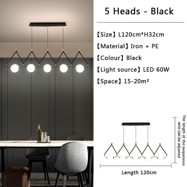ChandeliersDecor.com-Kitchen Island-Black and Gold Globe LED - Glass Balls Hanging Light