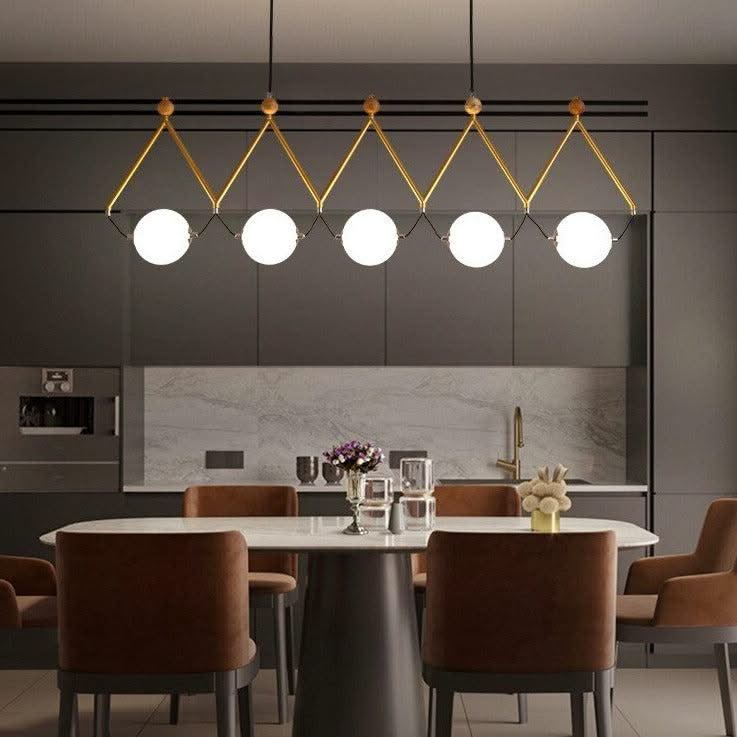 ChandeliersDecor.com-Kitchen Island-Black and Gold Globe LED - Glass Balls Hanging Light