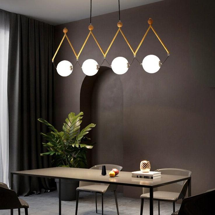 ChandeliersDecor.com-Kitchen Island-Black and Gold Globe LED - Glass Balls Hanging Light
