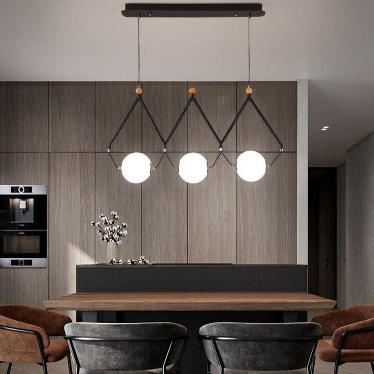 ChandeliersDecor.com-Kitchen Island-Black and Gold Globe LED - Glass Balls Hanging Light