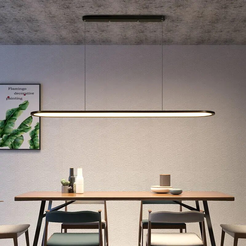 ChandeliersDecor.com-Kitchen Island-Black LED Pendant Lights - Modern Minimalist Design