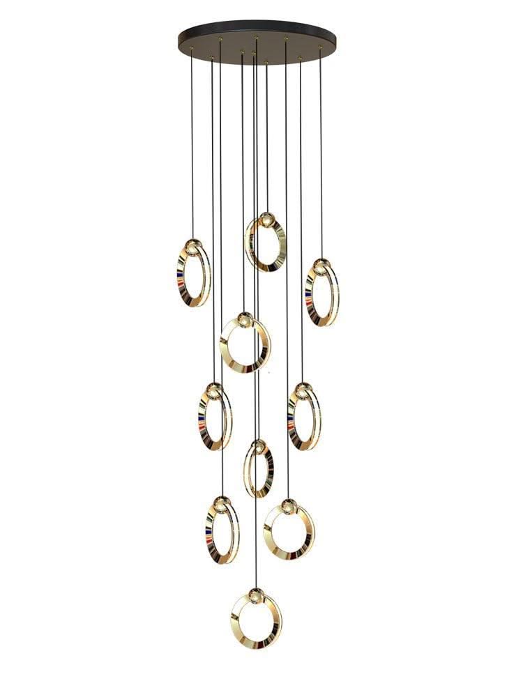 ChandeliersDecor.com-Staircase Chandelier-Black Minimalist Rotating Staircase Chandelier