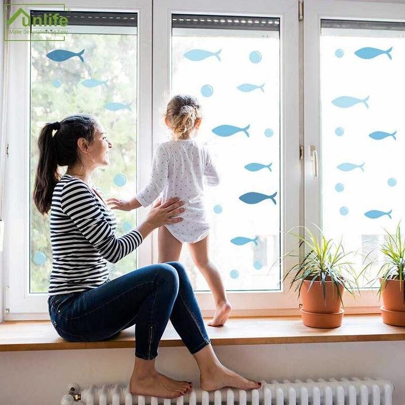 ChandeliersDecor.com-Kids Room Nursery Decals-Blue Fish Wall Decal for Kids Room | Sea wall decal