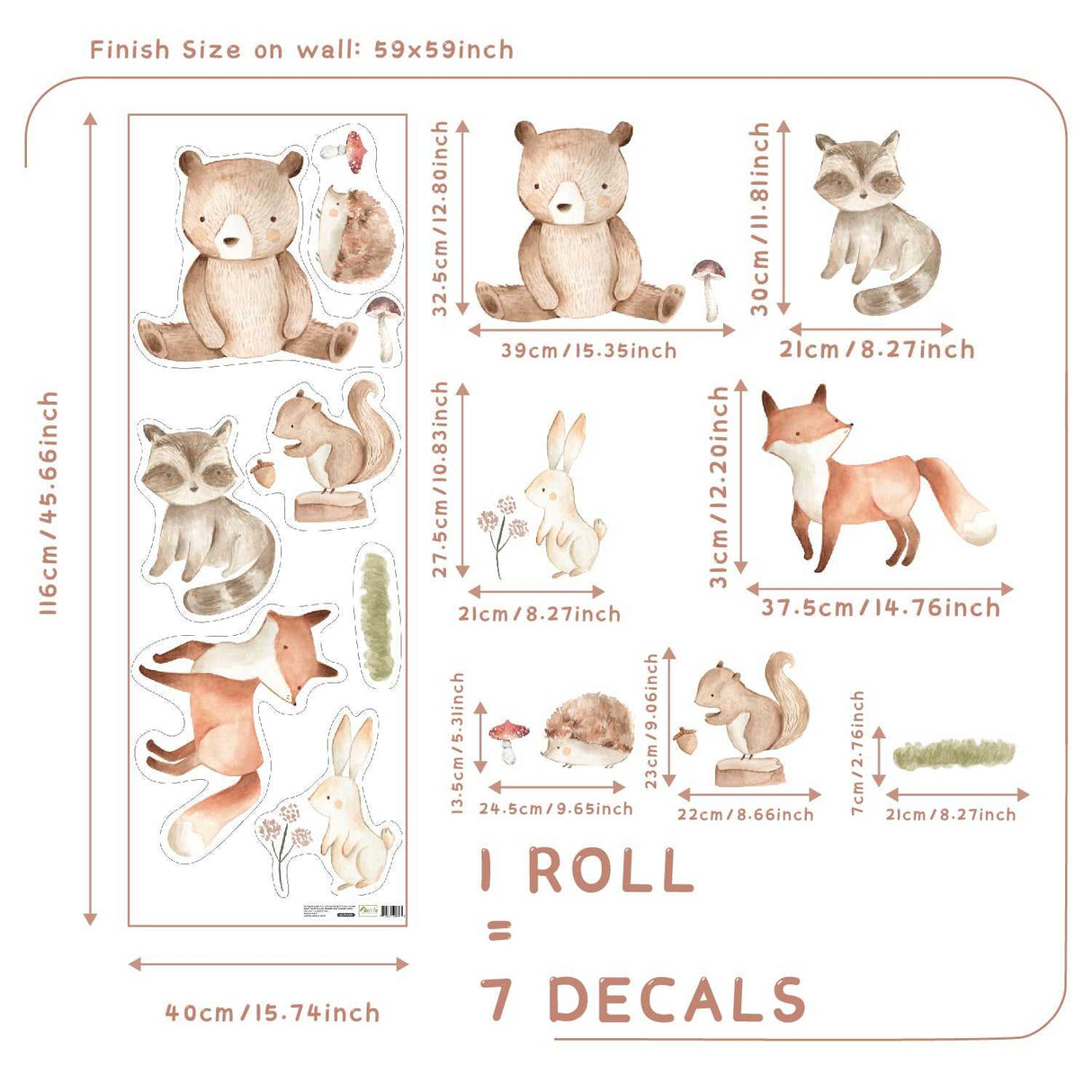 ChandeliersDecor.com-Home Decor Decals-Boho Animal Wall Stickers: Vibrant Decor