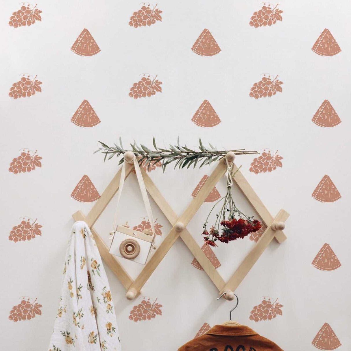 ChandeliersDecor.com-Kids Nursery Bohemian Wall Decals-Boho Chic Pink Watermelon Wall Stickers - Enhance Your Décor