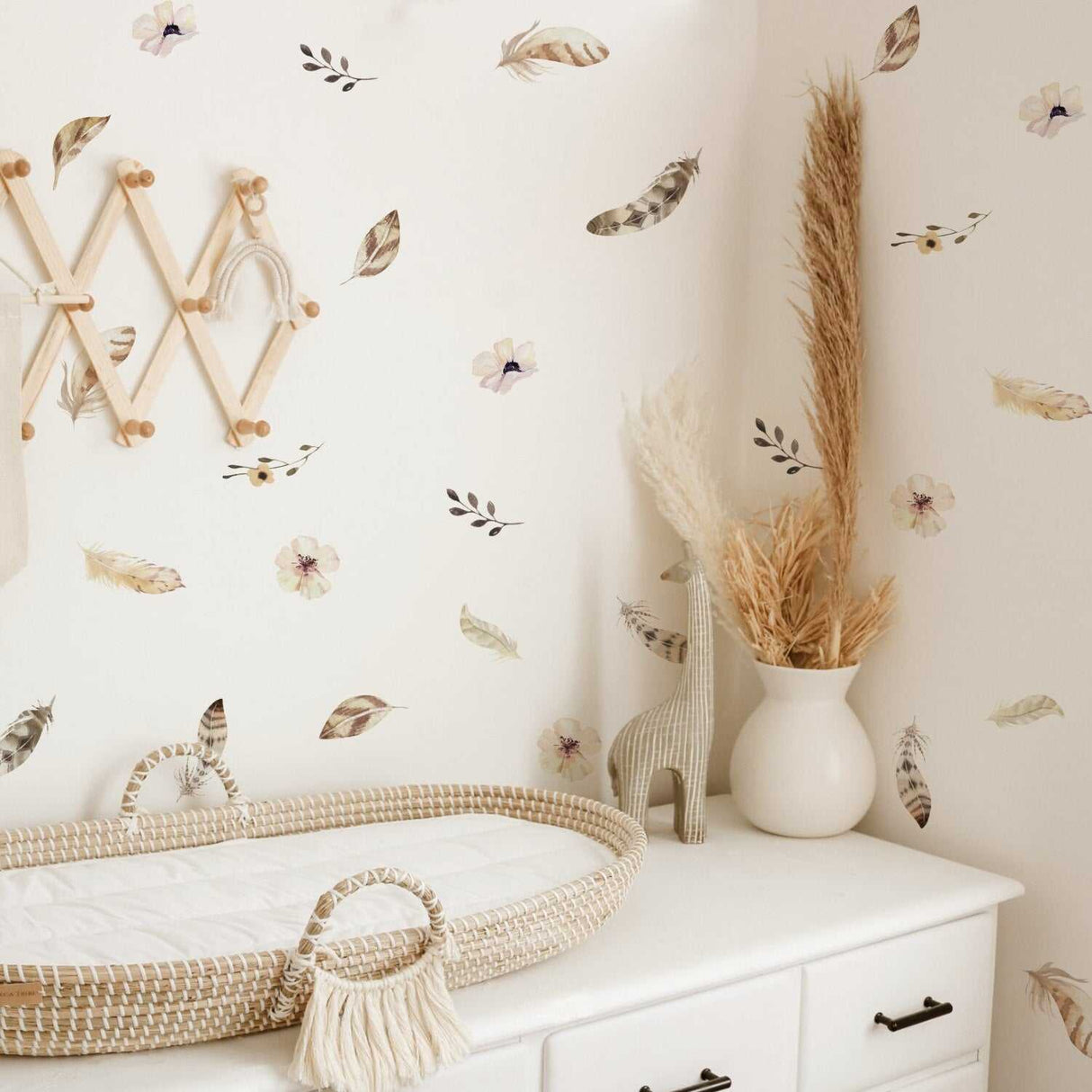 ChandeliersDecor.com-Kids Nursery Bohemian Wall Decals-Boho Feathers Wall Stickers - Stylish Décor