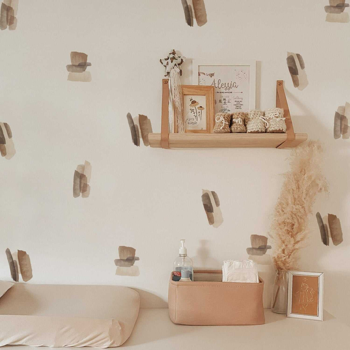 ChandeliersDecor.com-Kids Nursery Bohemian Wall Decals-Boho Foliage Line Wall Decal - Inspirational Home Decoration