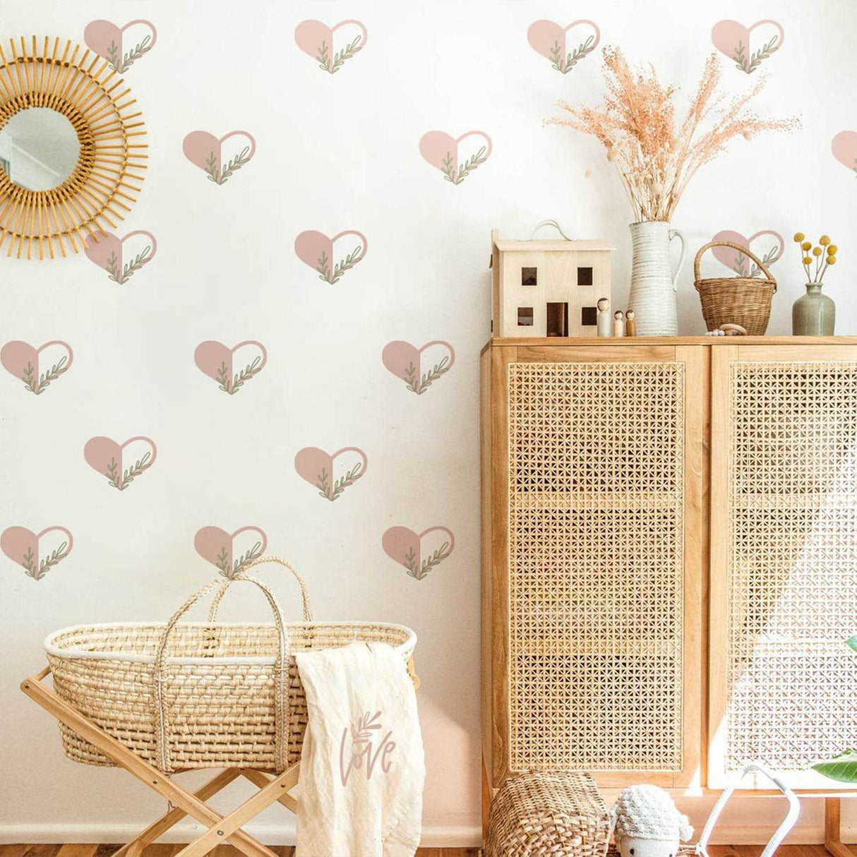 ChandeliersDecor.com-Kids Nursery Bohemian Wall Decals-Boho Hearts Children Wall Decals: Inspiring Room Décor