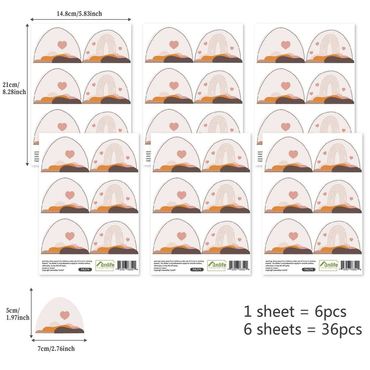 ChandeliersDecor.com-Kids Nursery Bohemian Wall Decals-Boho Hearts Wall Decals: Express Your Style